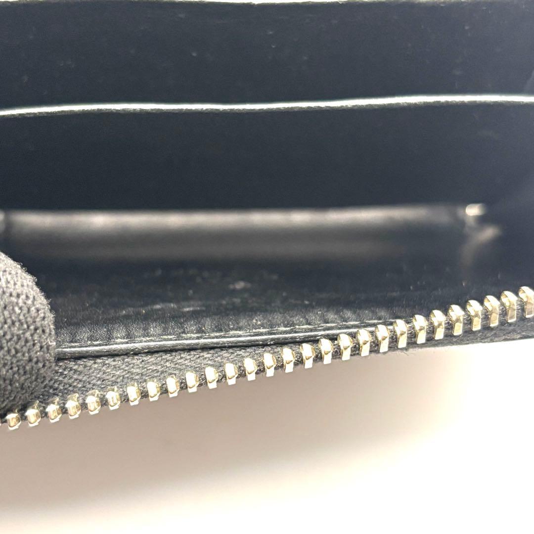 グッチ ケース ディアマンテ ラウンドファスナー レザー ブラック