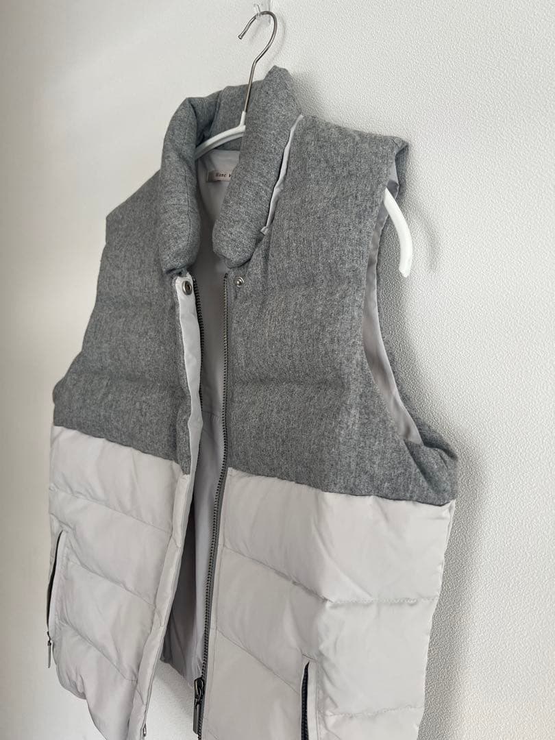 ★美品　Blanc Vert ブランベール　ダウンベスト グレー　38
