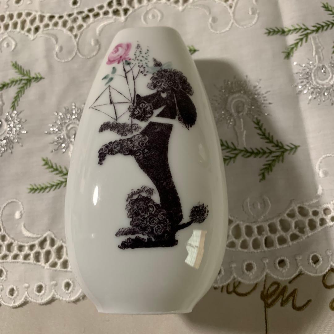 プードル三昧！ローゼンタール社の花瓶とお皿デンマーク刺繍の額5点セット可愛い！