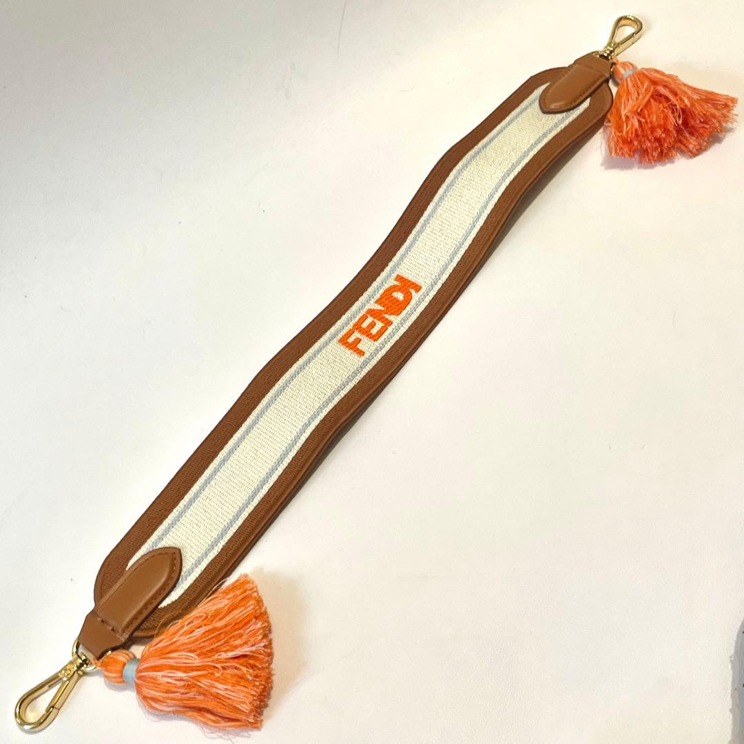 未使用級✨フェンディ ストラップ ユー キャンバス レザー ロゴ ロング バッグ