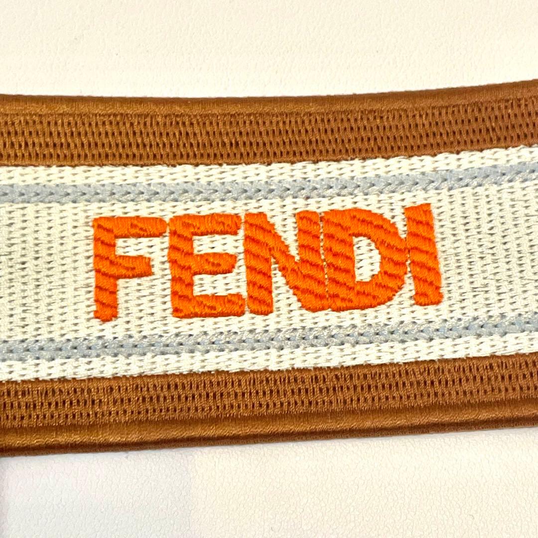 未使用級✨フェンディ ストラップ ユー キャンバス レザー ロゴ ロング バッグ