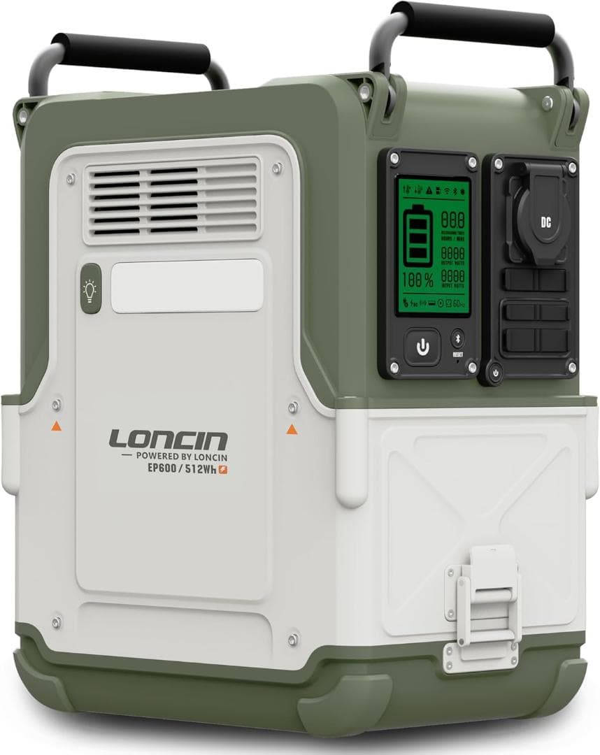 Loncin ポータブル電源 AC100V 512Wh 定格600W 7.6kg