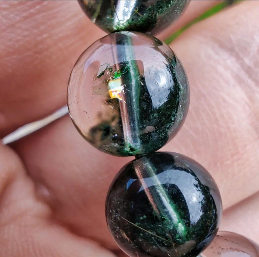 ◆虹◆グリーンガーデンクォーツ 庭園水晶 10ミリ K00680 ブレスレット