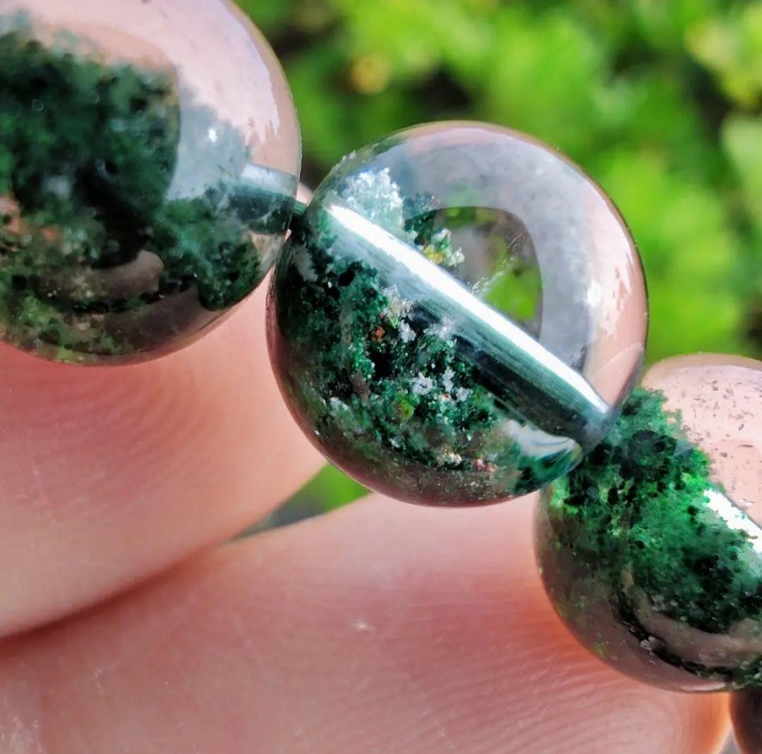 ◆虹◆グリーンガーデンクォーツ 庭園水晶 10ミリ K00680 ブレスレット