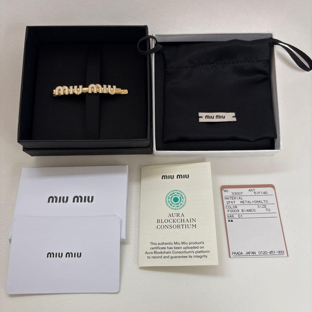 【正規品】miumiu エナメルメタル ヘアクリップ