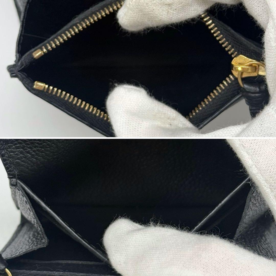 良品 IC内蔵 ルイヴィトン アンプラント ポルトモネ ロザリ 二つ折り財布 黒
