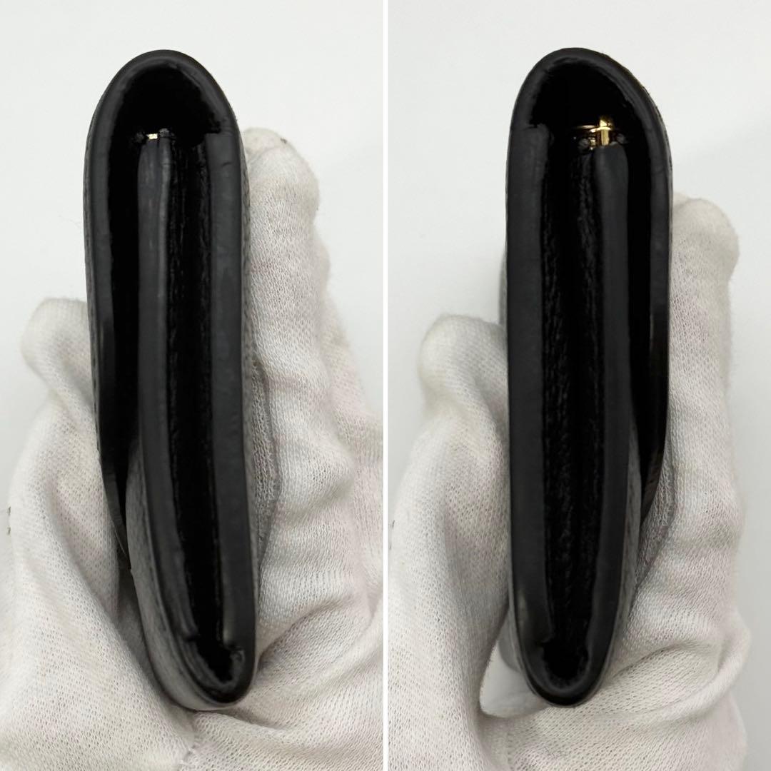 良品 IC内蔵 ルイヴィトン アンプラント ポルトモネ ロザリ 二つ折り財布 黒