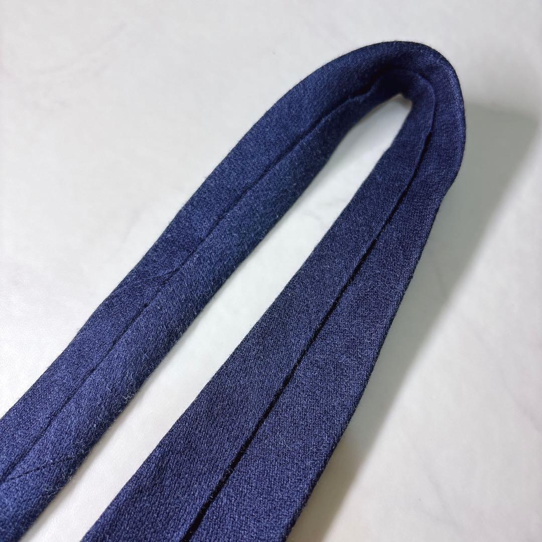 エルメス ソリッドタイ マットシルク カシミヤタッチ 無地 ネイビー