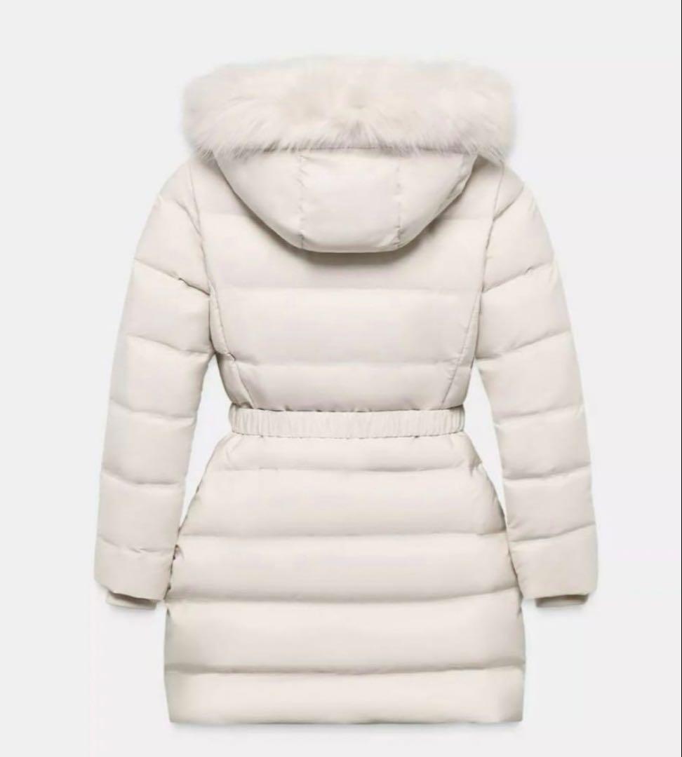 新品タグ付　今期　ZARA ベルト付き撥水加工ダウンコート