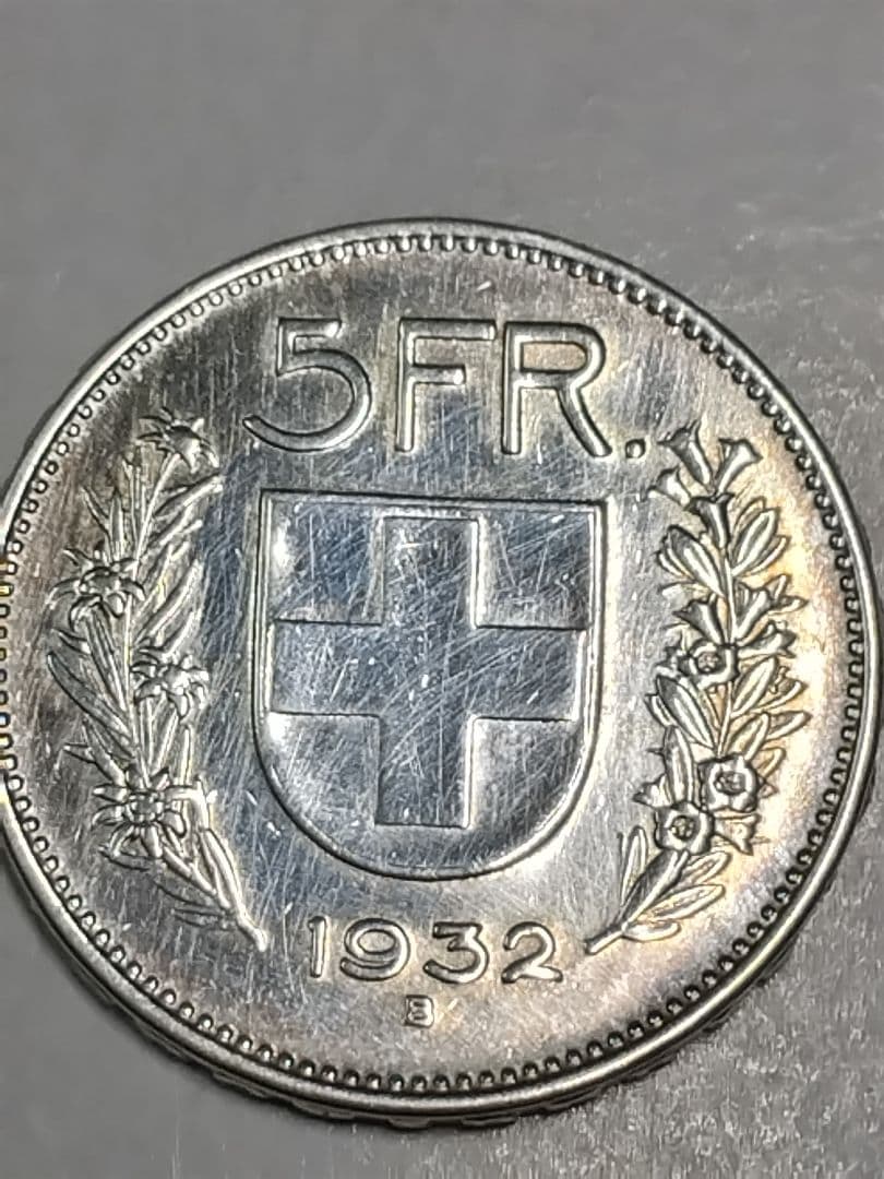 hab014 スイスフラン 5FR銀貨 1932年,1954年 ２枚セット