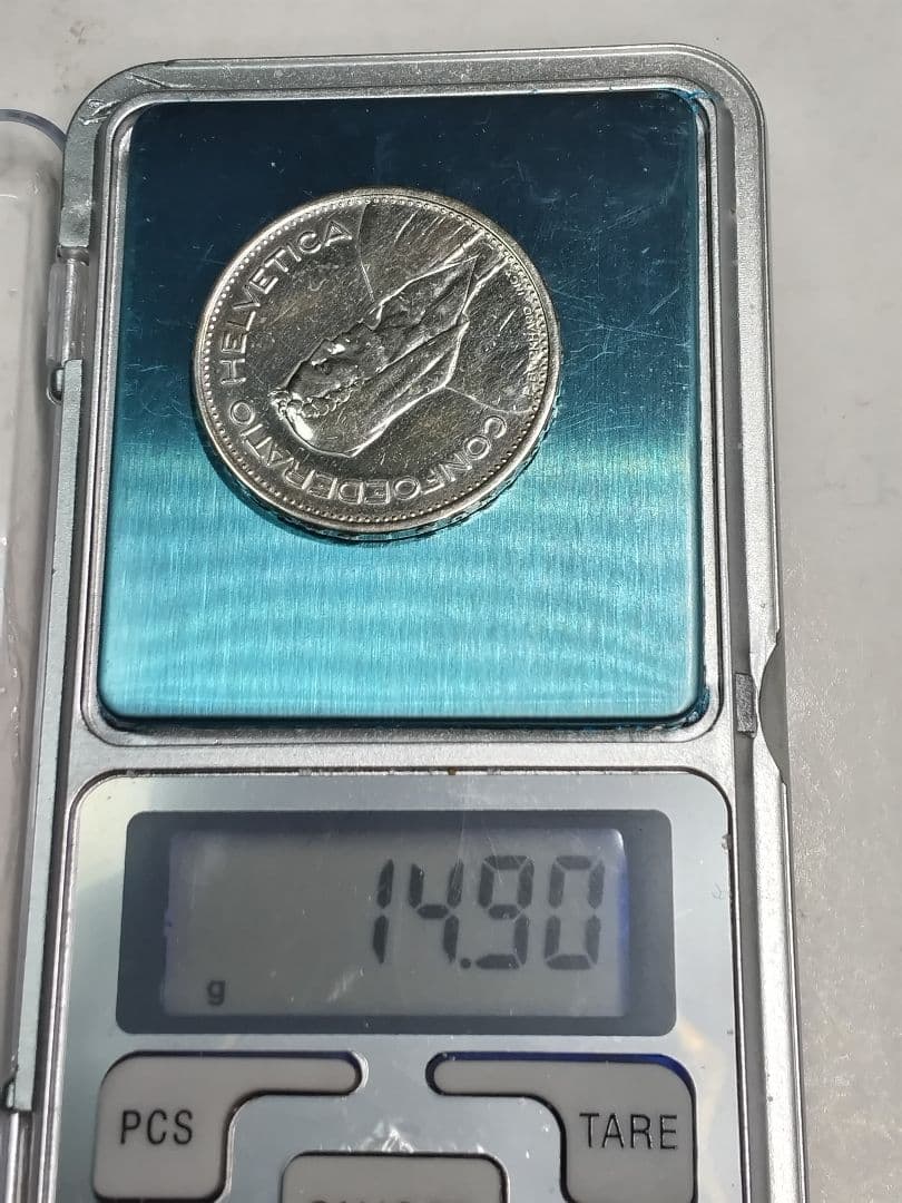 hab014 スイスフラン 5FR銀貨 1932年,1954年 ２枚セット