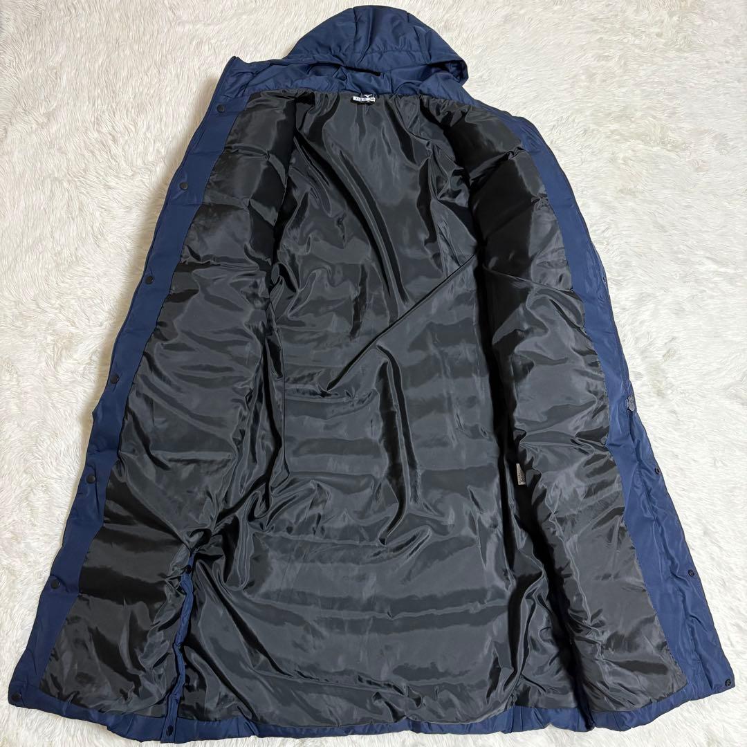 Mizuno ベンチコート ロング ダウン90% フード付 男女 ネイビー XL