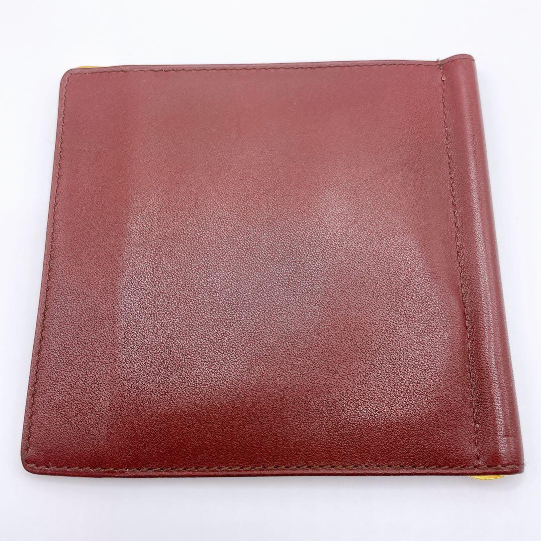 美品 カルティエ マネークリップ ボルドー マストライン 札入れ ゴールド 財布