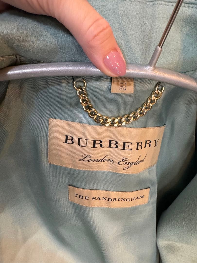 BURBERRY トレンチコート カシミヤ　コート　ダウン　ミントグリーン