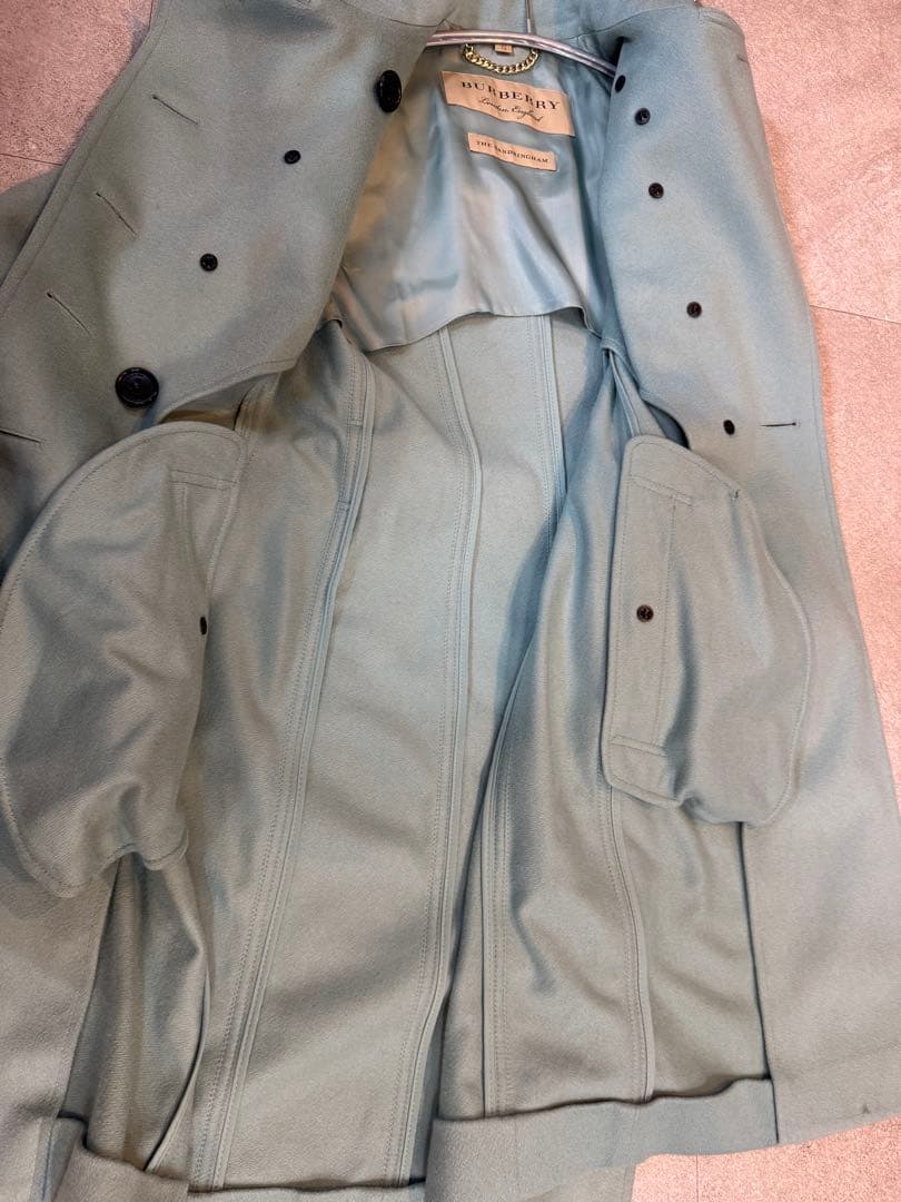BURBERRY トレンチコート カシミヤ　コート　ダウン　ミントグリーン