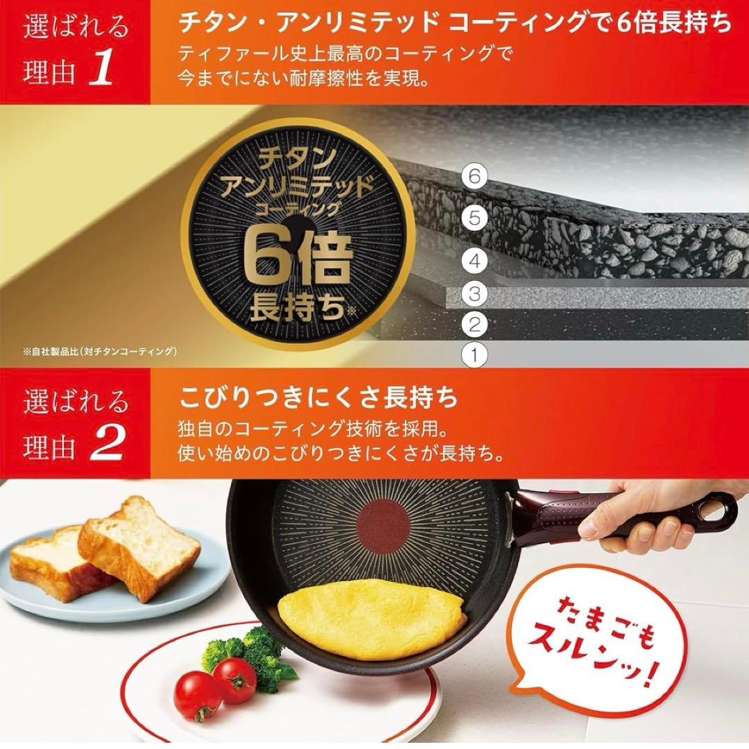 ティファール ステンレス アンリミテッド フライパン22 26 IH 2個セット