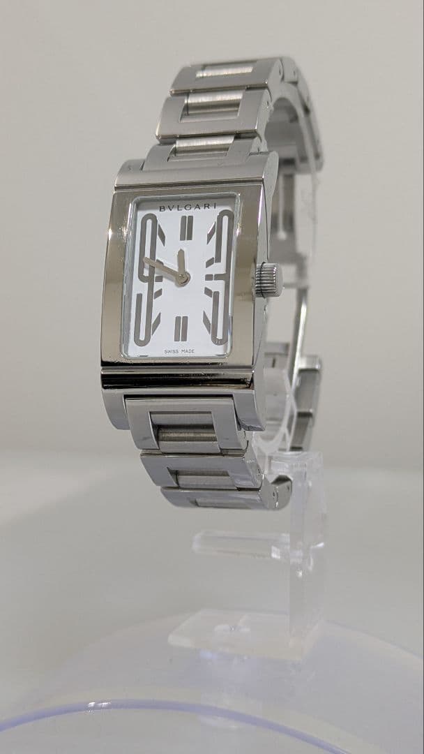 BVLGARI ブルガリ レッタンゴロ レディース 白文字盤 クオーツ 美品