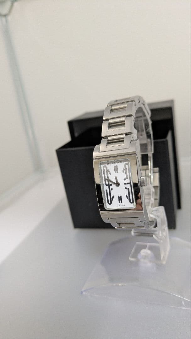 BVLGARI ブルガリ レッタンゴロ レディース 白文字盤 クオーツ 美品