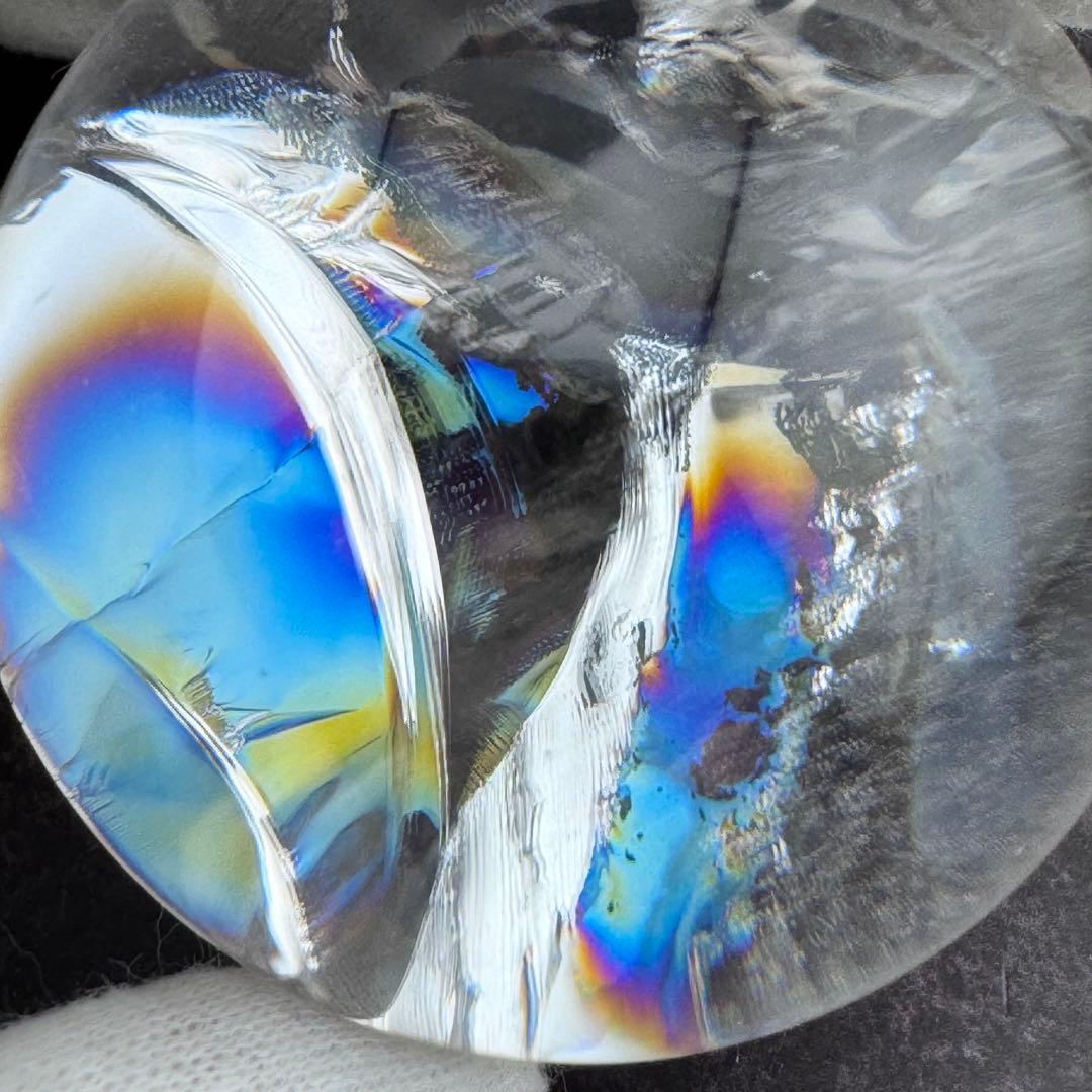 M-27虹入り水晶丸玉　水晶スフィア　天然石　クリスタル　アイリスクォーツ