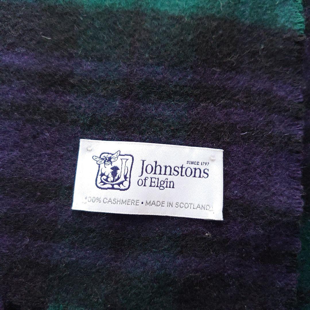 ●Johostons of Elgin カシミヤマフラー ブラックウォッチ