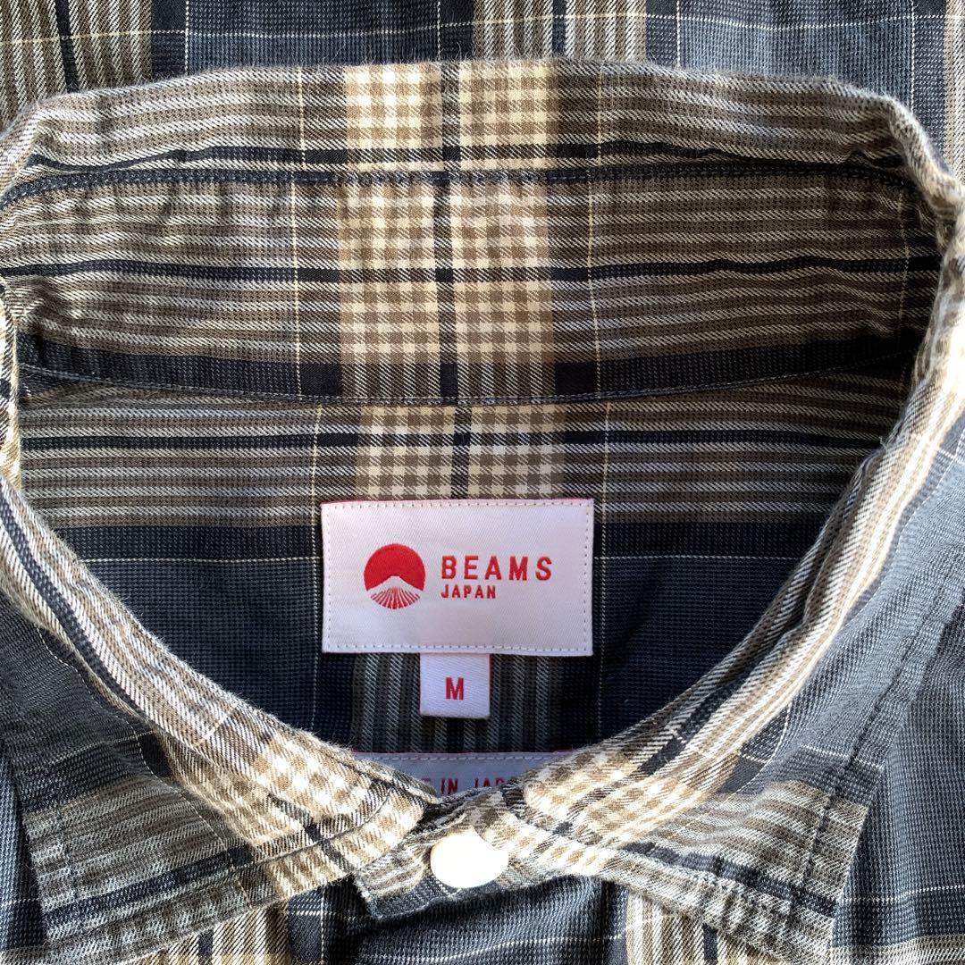 BEAMS JAPAN ビッグシルエット チェックシャツ ビームスジャパン ML