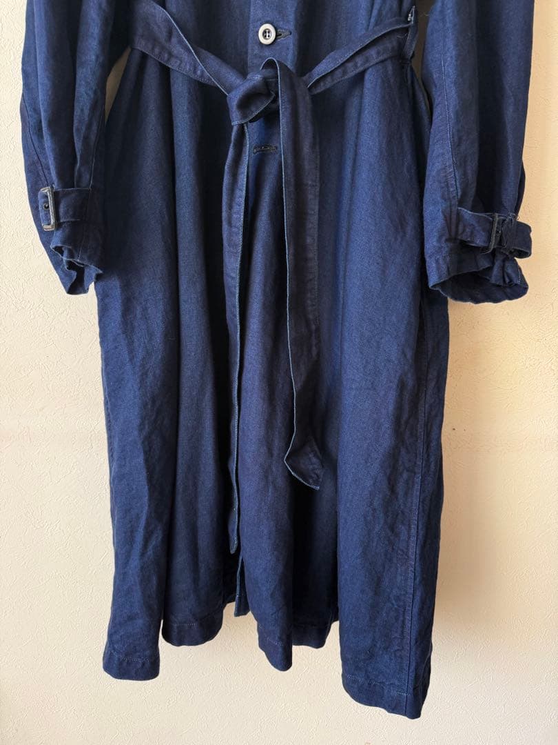 OUTIL / ウティMANTEAU UZES インディゴリネン　サイズ1