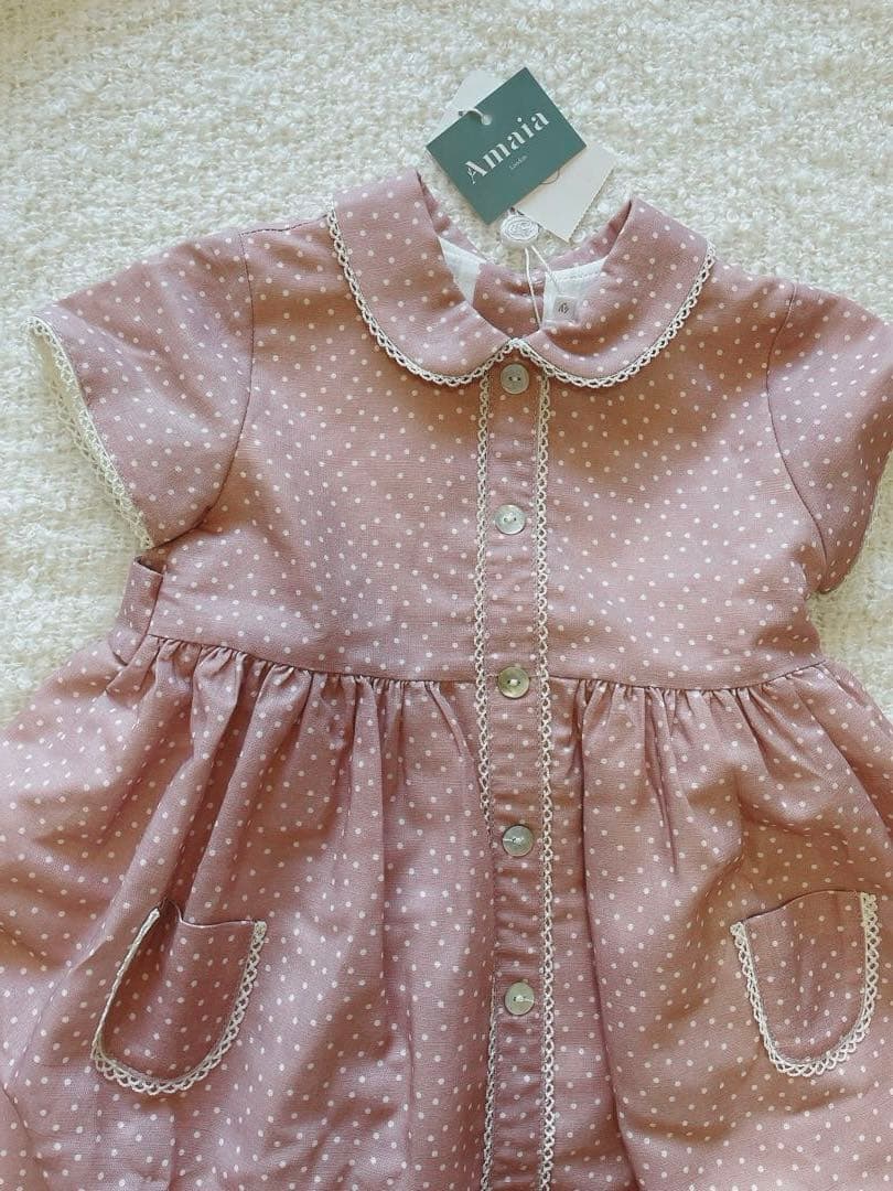 新品タグ付き値下げ中♡Amaia Kids ワンピース　ピンク　sansakae