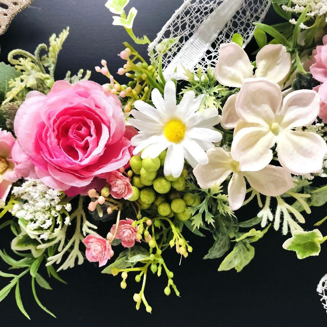 商品名【萌々】ゆきこ♥ラナンキュラスとローズのフラワーリース 春リース