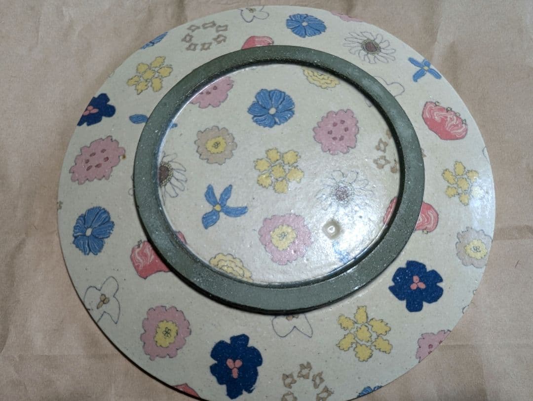 田中ちあき　練り込み　フラワーパターン7寸皿/マルチカラー
