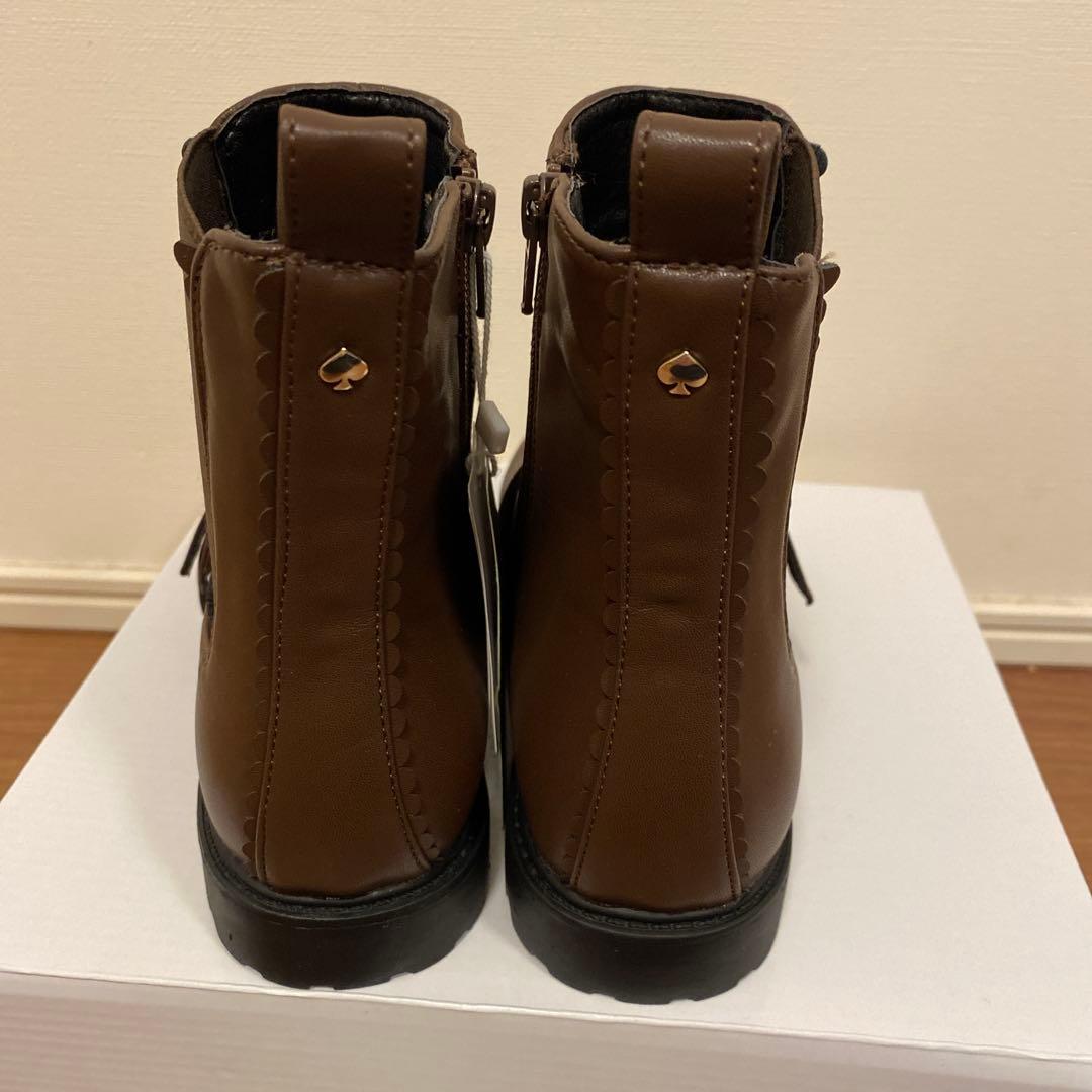 新品　タグ付き　ケイトスペード　キッズ　ベルトサイドゴアブーツ　茶 23cm