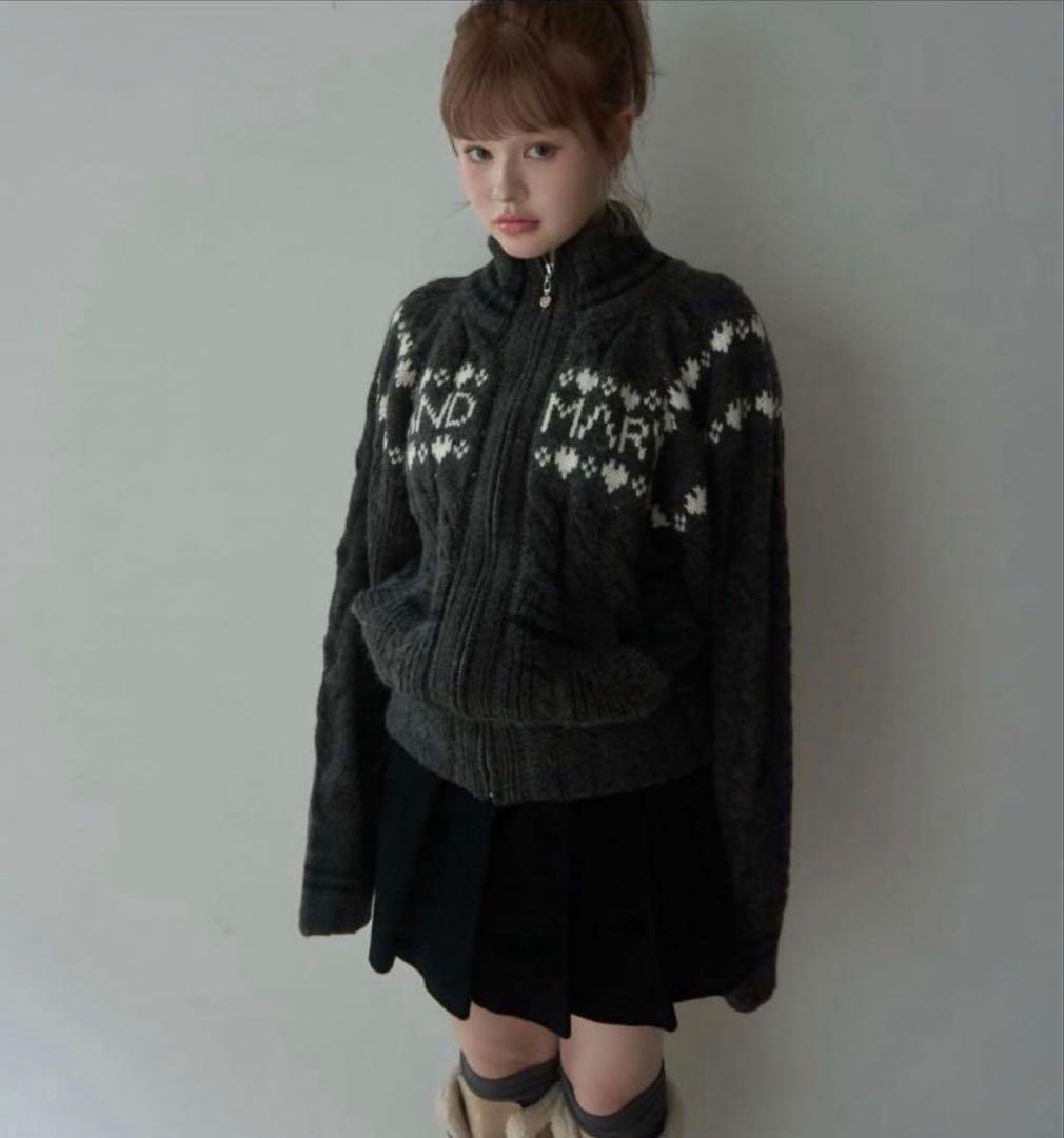 andmary Mary knit cowichan gray グレー