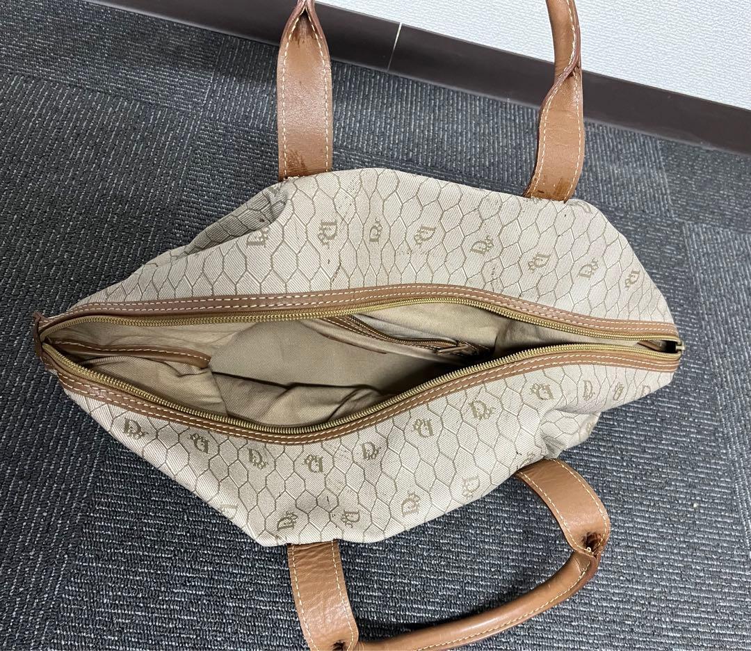 Dior ベージュ ハニカム柄 ボストンバッグ