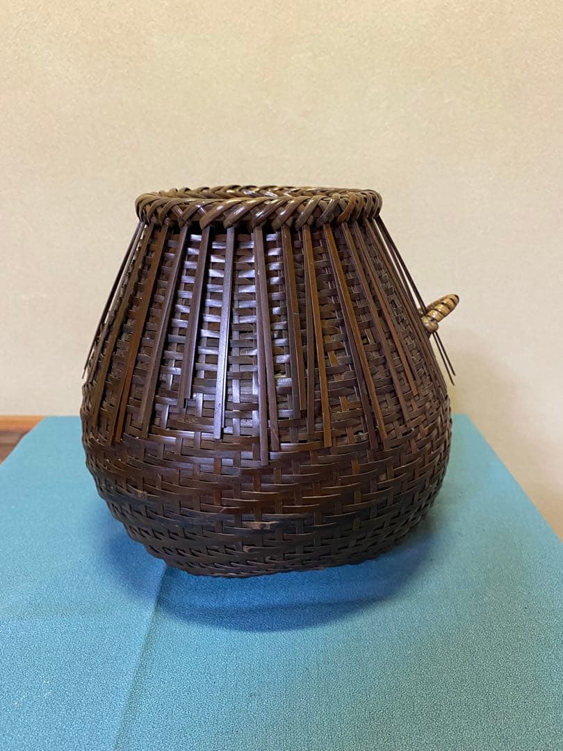 茶道具/花入 桂籠花入れ 篭花入れ 掛置兼用