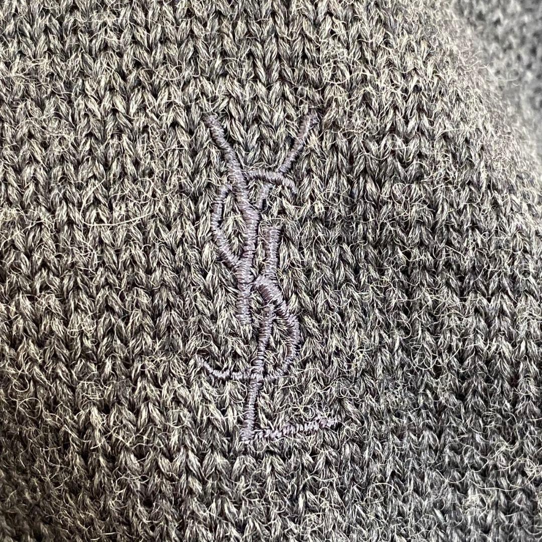 希少 イヴサンローラン Vネック グレー カーディガン Y2K ヴィンテージ