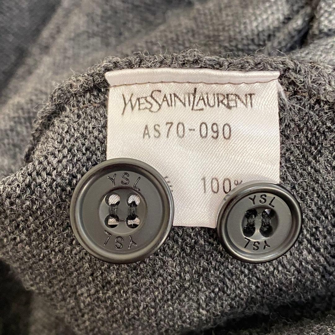 希少 イヴサンローラン Vネック グレー カーディガン Y2K ヴィンテージ