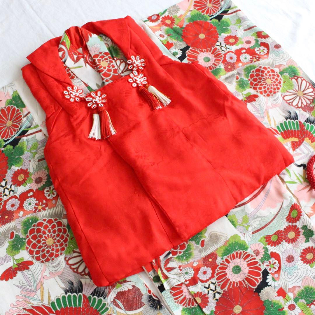 七五三 3歳 女の子 子供 アンティーク 着物 被布 ビーズバッグ セット