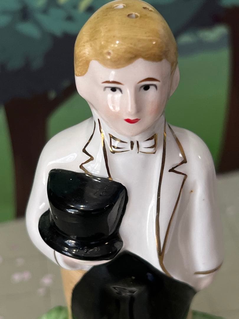 花嫁花婿陶器人形　老夫婦　ウエディングボード飾り