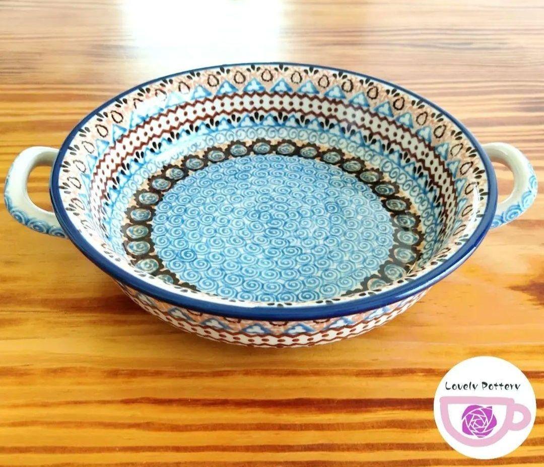 新品　ポーランド食器　取っ手付きボウル　　ポーランド食器　オーブン対応