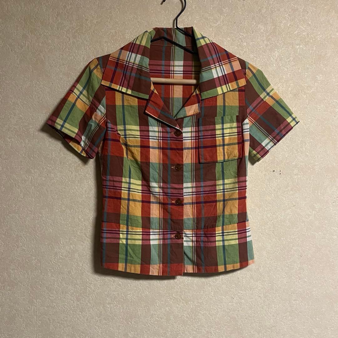 ヴィヴィアン　チェック　半袖　シャツ