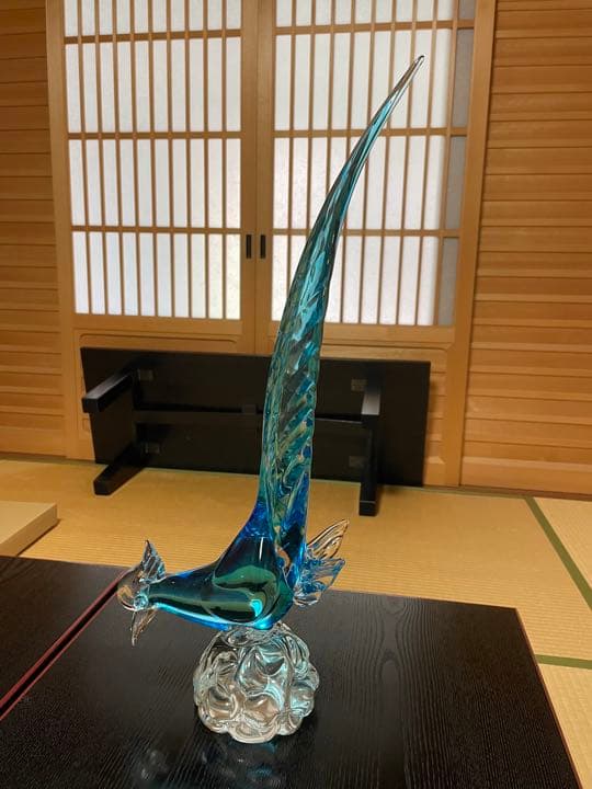 【美品】ガラス　鳥の置物
