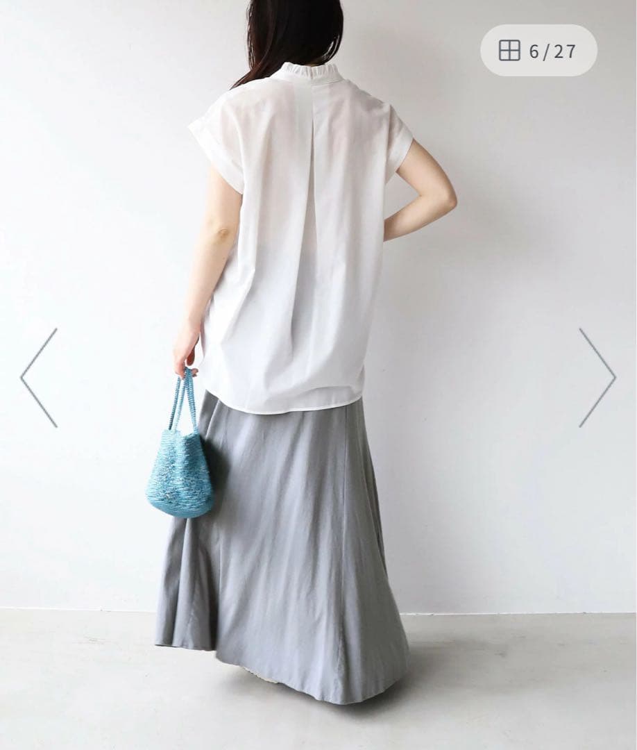 タグ付き MICA＆DEAL フリルカラースキッパーブラウス シャツ ホワイト