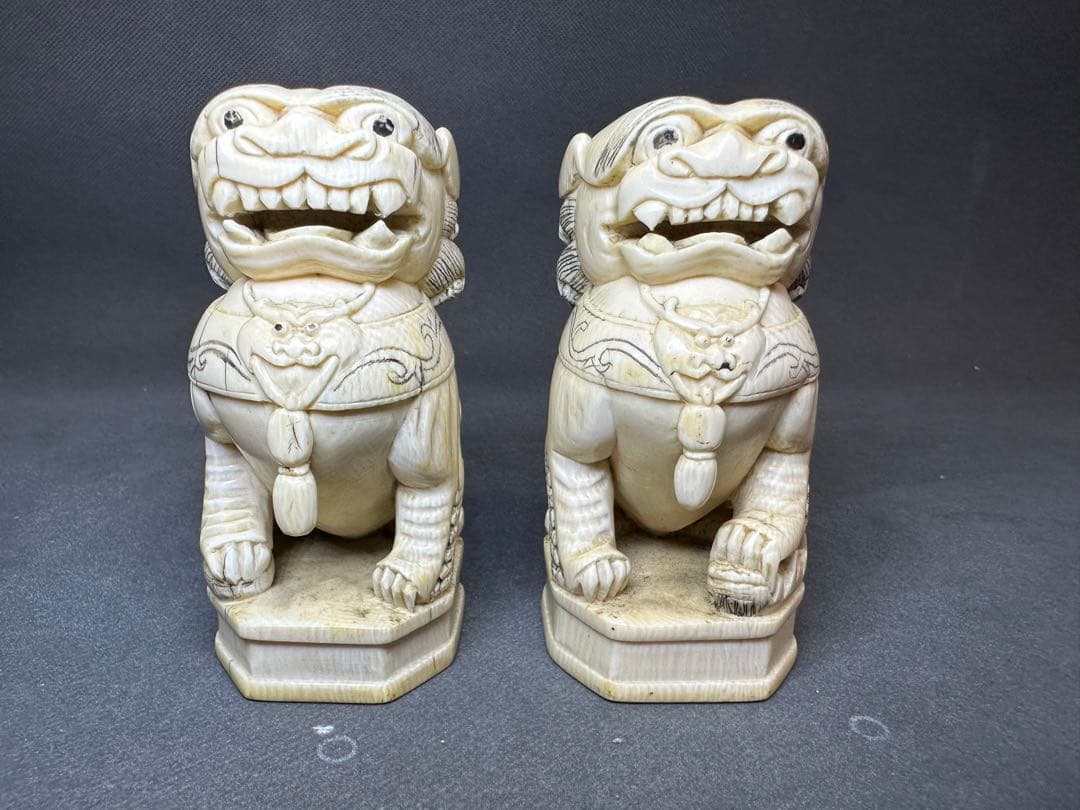 極上　置物　ライオン　獅子　　唐物　古美術品　 細密細工　骨董　アンティーク