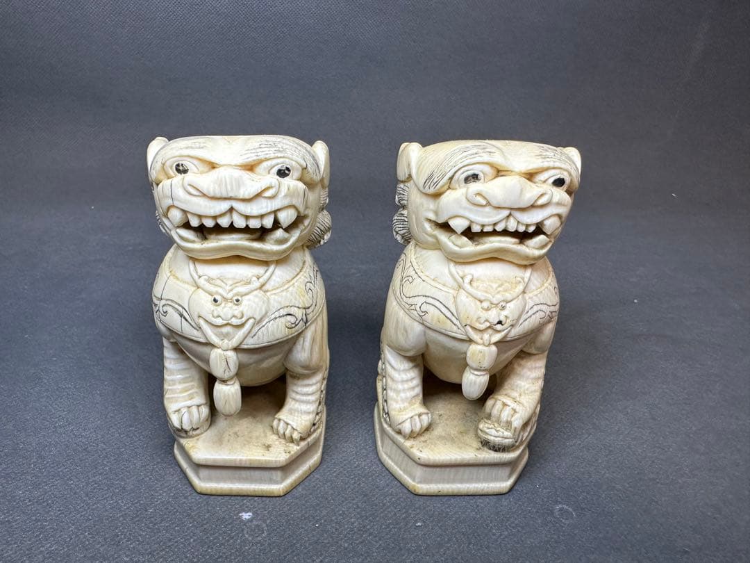 極上　置物　ライオン　獅子　　唐物　古美術品　 細密細工　骨董　アンティーク