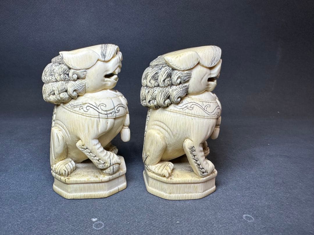極上　置物　ライオン　獅子　　唐物　古美術品　 細密細工　骨董　アンティーク