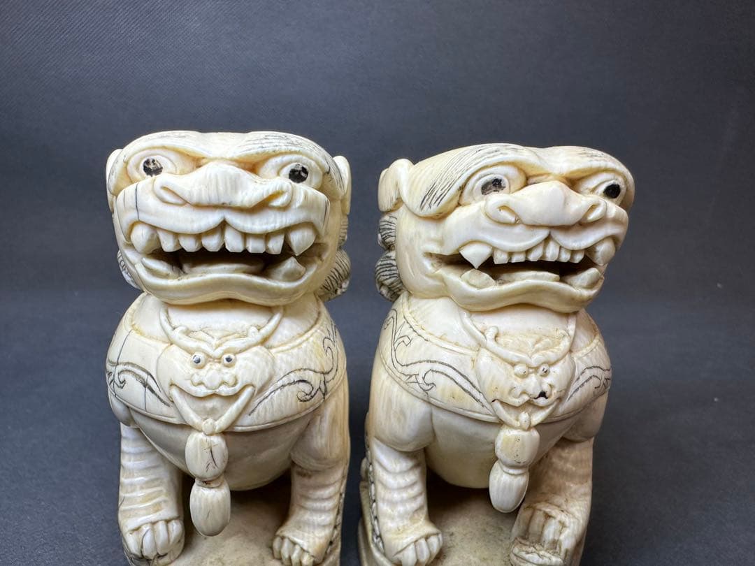 極上　置物　ライオン　獅子　　唐物　古美術品　 細密細工　骨董　アンティーク