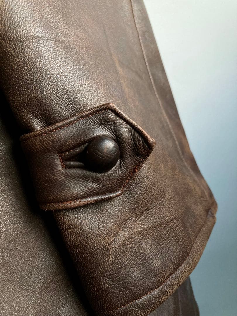 ジャケット・アウター 40s French Vintage Leather Aviator Coat