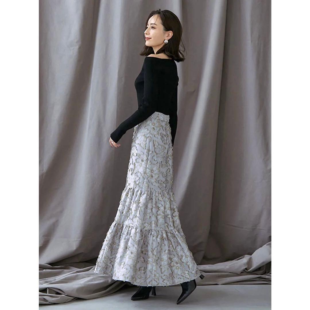 美品★anuans アシメネックリブニットプルオーバー ブラック アニュアンス