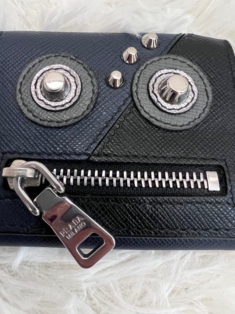 新品 PRADA SAFFIANO ROBOT ネイビー ケース メンズ