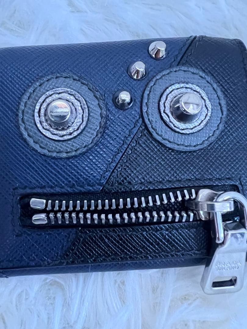 新品 PRADA SAFFIANO ROBOT ネイビー ケース メンズ