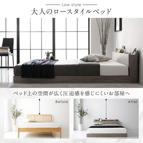 ベッド セミダブル ボンネルコイルマットレス付 グレージュ ds-2423342